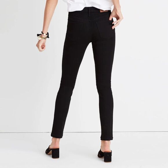 Madewell Tall 9” Mid-Rise Skinny Jeans in ISKO Stay Black Size 26T | 2 Tall - Picture 8 of 14